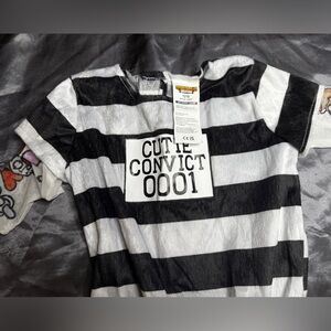 Black and White Striped Cutie Convict Costume 12-18 months